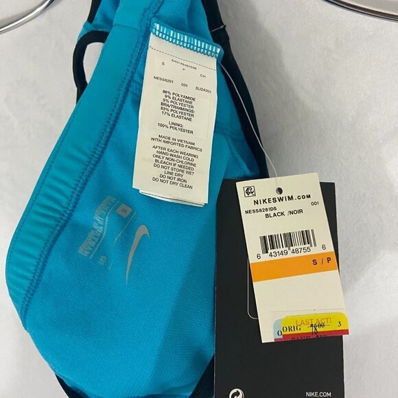 Nike Swim Women's / Girls Tankini Top Blue & Black Striped Size S/P Padded NWT - Picture 8 of 10